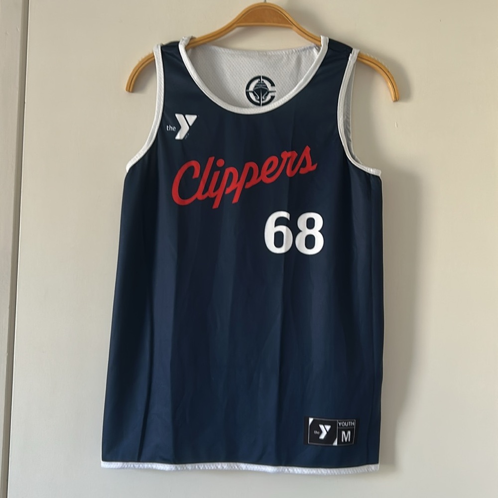 Reversible White & Blue Clippers Youth Jersey
